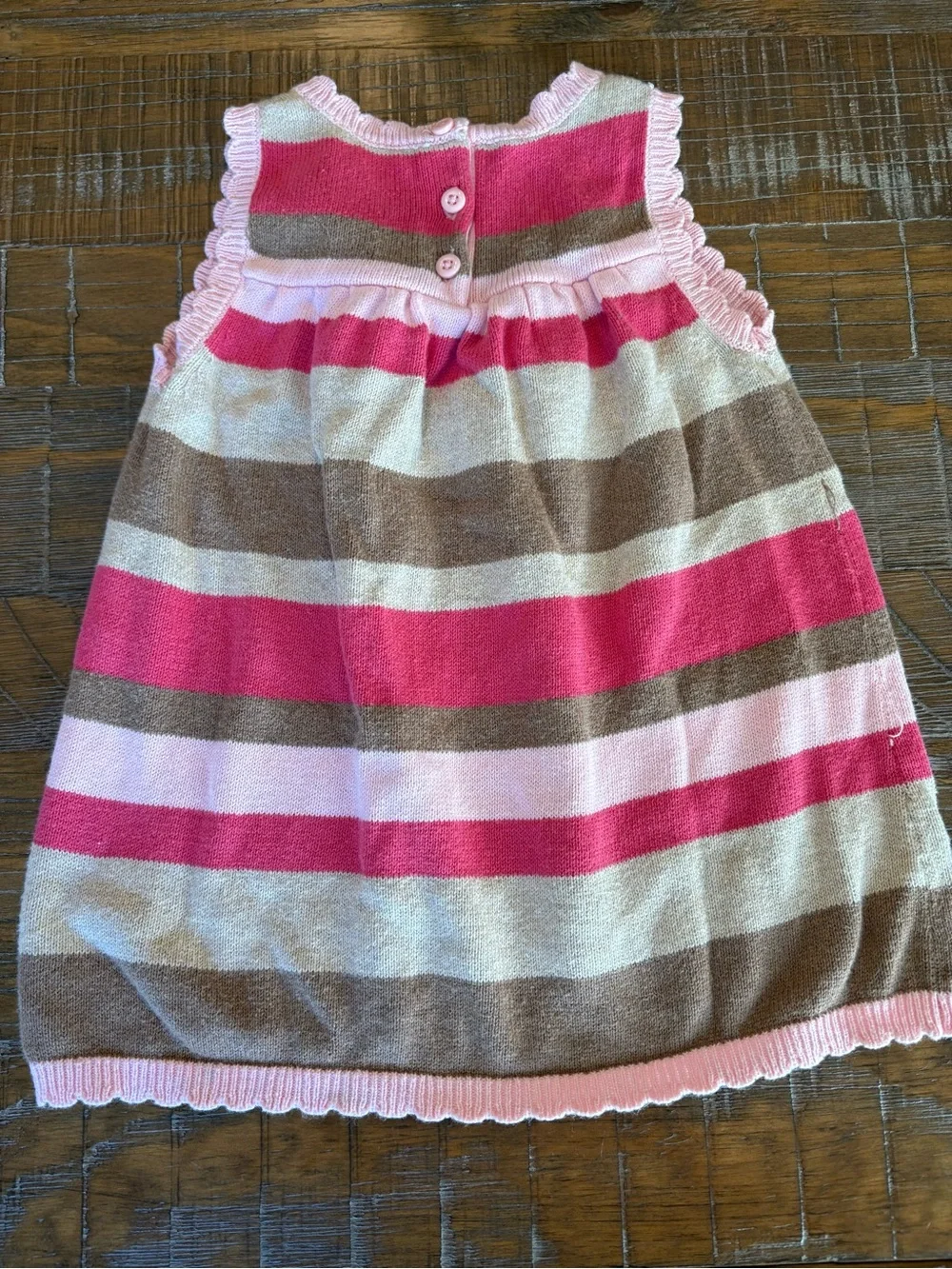 Gymboree Michevious MonkeySleeveless Knit Dress, Light/Hot Pink & Brown Stripe